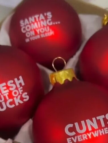  12 pezzi divertenti ornamenti natalizi/di Halloween, palline decorative divertenti, ornamenti natalizi, regali divertenti per le vacanze di Natale, fascio di palline volgari per decorazioni