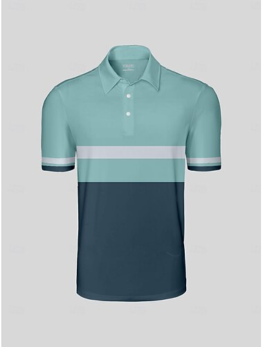  Homens Camisa polo de caminhada Verde Manga Curta Blusas Roupas de golfe, roupas, roupas, roupas