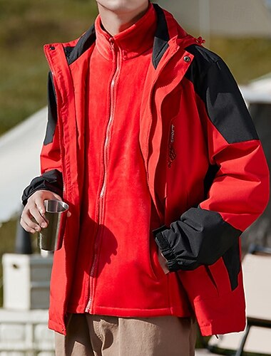  Herre Softshell jakke Turjakke Termisk jakke Utendørs Vanntett Vindtett Turantrekk Turklær Vinter Høst Topper Camping / fotturer / grotting Løp Lapper Mørkegrå Svart Hvit