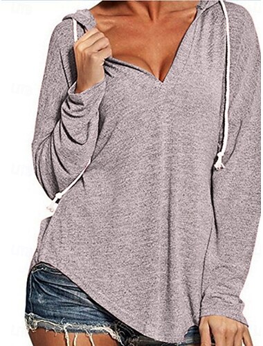  Női Pulóver Hoodie pulóver Sima Alkalmi Hosszú ujj Kapucni Normál felsők Utca Hétköznapi Fekete Arcpír rózsaszín Medence Szürke Ősz Tél