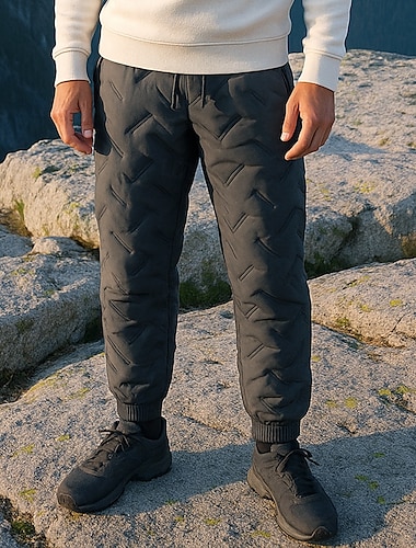  Hombre Pantalones deportivos de polar Invierno Al aire libre Ajuste regular Mantiene abrigado Prendas de abajo Cintura elástica Correa Negro Gris Algodón Camping / Senderismo Corriendo S M L XL XXL