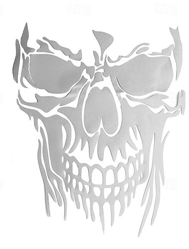  2 db nagy koponyás autómatrica - 58x50cm vízálló &karcálló vinil matricák oldalsó tükrökre, ablakokra, lökhárítókra - tökéletesek halloweenre &karácsonyi dekoráció tartós polietilén anyagból