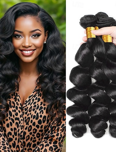  Extension per capelli umani brasiliani, 3 pacchi, ondulati, da 8 a 28 pollici