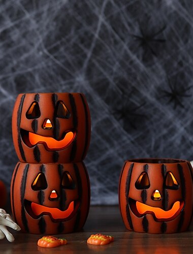  1 stück halloween kürbisförmige led elektronische kerze licht indoor und outdoor party schlafzimmer restaurant festliche atmosphäre dekoration licht