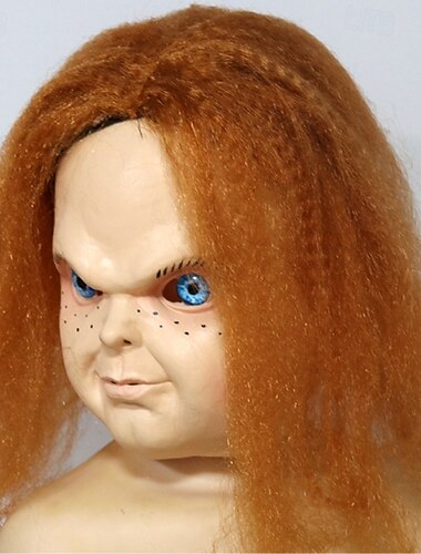  Чаки Страшная кукла День всех святых Маски Реалистичная маска Чаки Ужас Страшный Полная голова Взрослые Муж. Жен. Хэллоуин Карнавал Выступление Для вечеринок Легкие костюмы на Хэллоуин Одеваемся