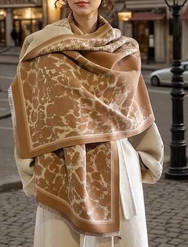  Dámské Obdélníkový šátek Dámské šátky ulice Denní Rande Šedá Černá Khaki ŠÁLA Leopard