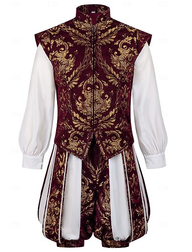  Pánské šlechtické renesanční středověké kostýmy, kostým Ren Faire, dospělý šlechtic, cosplay kostým, halloween, karneval, představení, jevištní převlékání