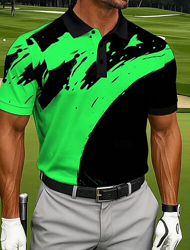  Férfi Színes Golf Póló Sportpólóingek Rövid ujjú Pólóingek Galléros ingek Alkalmi Sportruházat Odjeća za aktivnosti na otvorenom Hétköznapi viselet Gombok Nyár Fehér Sárga Rubin