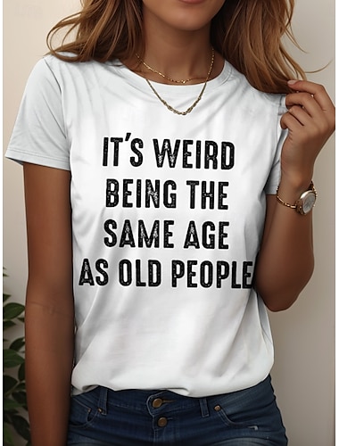  Oktoberfest Damen T Shirt Grafik Buchstabe Vintage Stilvoll Klassisch Kurzarm Rundhalsausschnitt Normale Oberteile Täglich Wochenende Druck Schwarz Weiß Rosa Blau Purpur Sommer Frühling IT'S WEIRD