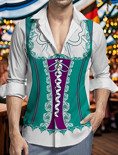  Oktoberfest Olut Dirndl-tuloste Hawaii paidat Havaijilaispaita baijerilainen München Saksa Kuvitettu Käyttötarkoitus Miesten Aikuisten Karnevaali Oktoberfest-olut 3D-tulostus Loma Juhla