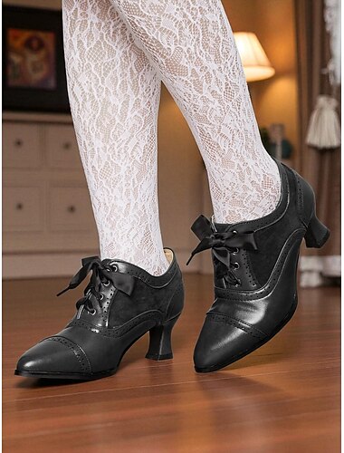  Scarpe col tacco oxford verdi da donna in stile edoardiano – scarpe eleganti vittoriane con tacco medio, stringate e dettagli brogue, degli anni 1900-1910, perfette per tea party, cosplay ed eventi storici.
