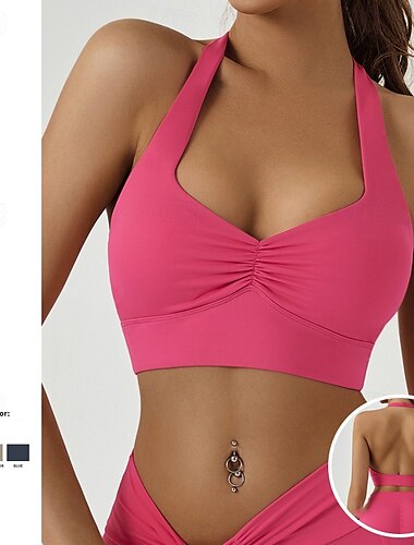  Per donna Canotte da allenamento Reggiseno sportivo Intimo / Maglia Intima Supporto medio Traspirante Senza fili Colore Solido / Tinta Unita Sport Abbigliamento sportivo Rosa Palestra Fitness Yoga