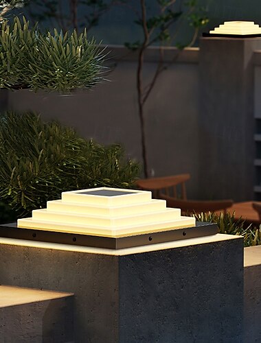  Udendørs solo-pæle IP65 vandtæt lampelampe sort aluminium 60 cm udendørs pælelampe til indkørsel baggård terrasse have