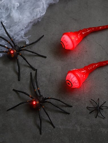  2 stuks gloeiende spin 2 stuks gloeiende oogbol set Halloween binnenfeest sfeer decoratie licht ornament licht horror en griezelige sfeer licht