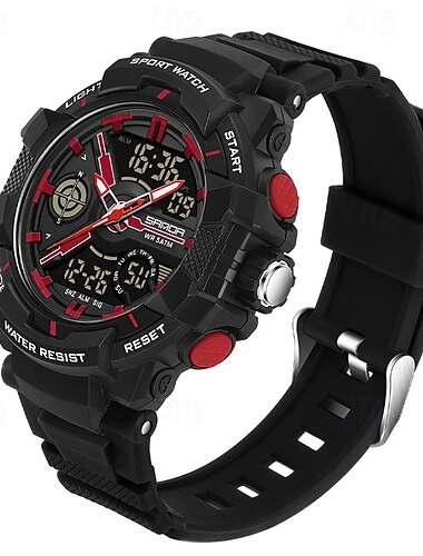  SANDA Femmes Hommes Montre numérique Extérieur Sports Mode Décontracté Lumineux Calendrier Date Semaine IMPERMÉABLE Silicone Suivre