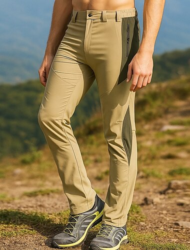  Homens Calça Cargo Calças de Trilha Calças impermeáveis Retalhos Ao ar livre Normal Prova-de-Água A Prova de Vento Calças Bolsos Cáqui Acampar e Caminhar Corrida S M L XL
