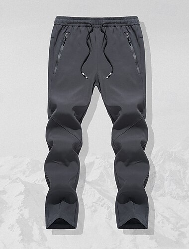  Men's Hiking Pants Trousers Hiking Rain Pants Waterproof pants Winter Outdoor Regular Fit Waterproof Windproof Bottoms Pocket Elastic Waist Drawstring Black Army Green Camping / Hiking Running S M L