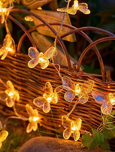  フェアリーストリングライト 蝶のライト バッテリー式 10/20/40LED ウェディングパーティー ホーム ガーデン バルコニー ウィンドウ 寝室デコレーション用