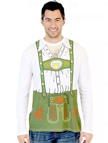  Oktoberfest Estampa Lederhosen Moletom Pullover Bávaro Munique Alemão Arte Gráfica Para Homens Adulto Carnaval Cerveja Oktoberfest Impressão 3D Festa Casual / Diário