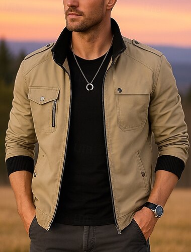  Herren Wanderjacke Außen Winddicht Atmungsaktiv Wanderoutfits Wanderbekleidung Frühling Herbst Jacke Baumwolle Jagd Klettern Camping / Wandern / Höhlenforschung Einfarbig Schwarz Armeegrün Rot