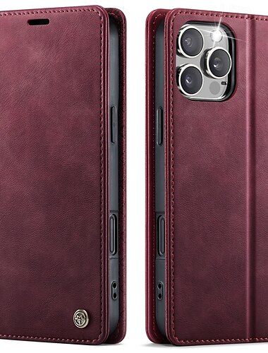  telefon Etui Til iPhone 16 Pro Max Plus iPhone 15 14 Pro Max Plus iPhone 13 12 Pro Max Mini Lommebok-kortveske med stativ Magnetisk Kortspor Kontor / Bedrift TPU PU lær