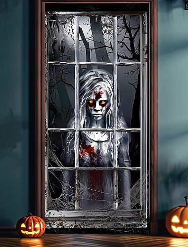  Halloween Ajtóburkolatok Zombi Külső Ajtó Gobelin Ajtó Függöny Dekoráció Háttér Ajtó Üzenet a Bejárati Ajtóhoz Földszintes Ünnepi Parti Belső Külső Dekorációs Kellékek