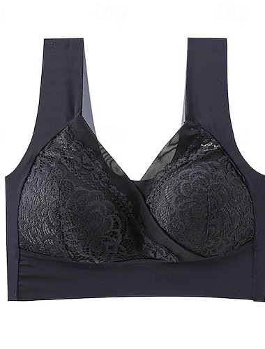  Mulheres Sutiã de ioga Sutiã Esportivo Roupa-Interior Roupas leves Respirável Sem Aros Acolchoado Cor Sólida / Simples Esporte Roupas Esportivas Vermelho Vinho Preto Pilates Corrida Ioga