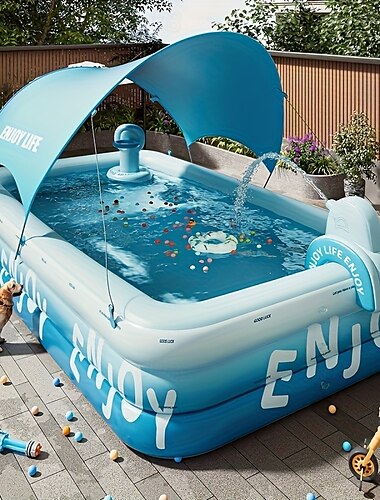  Piscine gonflable pour adultes avec outils de gonflage gratuits, grand plaisir aquatique extérieur pour la maison et la famille, jeu de week-end, jeu d'eau d'été
