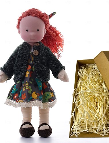  bambola waldorf in cotone waldorf doll figura artista fatto a mano festival pollice per regali di natale