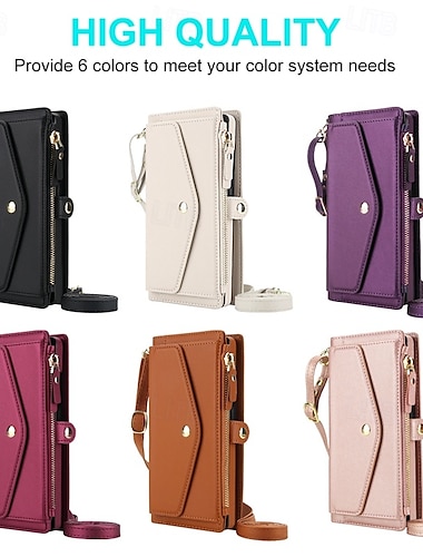 telefon Kılıf Na Samsung Galaxy S25 S25 Plus S25 Ultra S24 Plus S24 S24 Ultra Plus S24 WS A14 A72 A73 Etui na karty portfela Zamek ze smyczą Gniazdo karty Retro TPU Skóra PU
