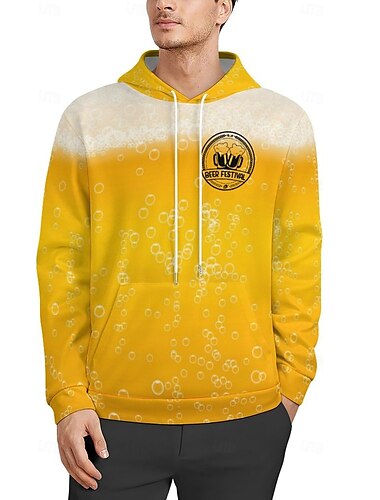  オクトーバーフェスト ビール パーカー Pullover バイエルン ミュンヘン ドイツ語 グラフィック柄 用途 カップル用 男性用 女性用 成人 カーニバル オクトーバーフェスト 3Dプリント パーティー カジュアル／普段着