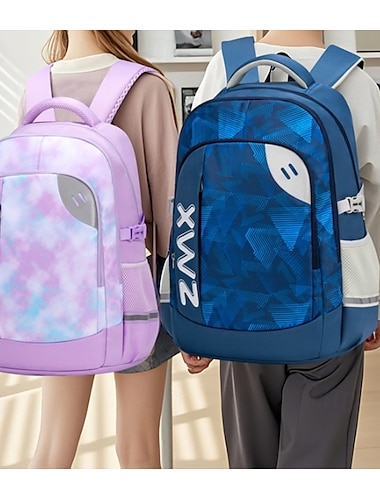  Mochilas escolares grandes para crianças – mochilas leves com zíper e bolsos laterais de malha para meninos e meninas