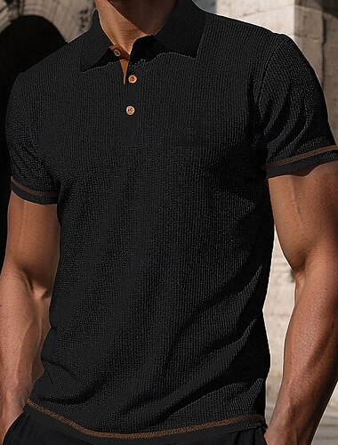  Hombre Camiseta de golf Camisetas polo de golf Trabajo Casual Diseño Manga Corta Básico Moderno Plano Botones Jacquard Verano Primavera Ajuste regular Negro Blanco Azul Marino Azul Piscina Gris