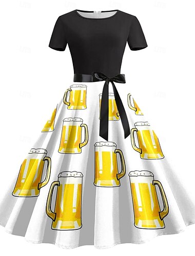  Oktoberfest Bier Kleid Bayerisch München Deutsch Grafik Für Damen Erwachsene Karneval Oktoberfestbier 3D-Druck Party
