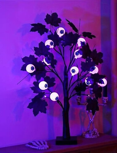  Luces LED de Halloween con forma de globo ocular, para árbol, festival, calabaza fantasma, USB/batería, decoración para fiestas de Halloween, hogar y habitación.