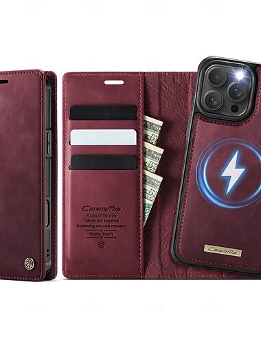  telefon Carcasă Pro iPhone 16 15 14 Pro Max Plus 16e 13 Pro Max Flip Cover Oddělitelný Magnetické Podpora bezdrátového nabíjení TPU PU kůže