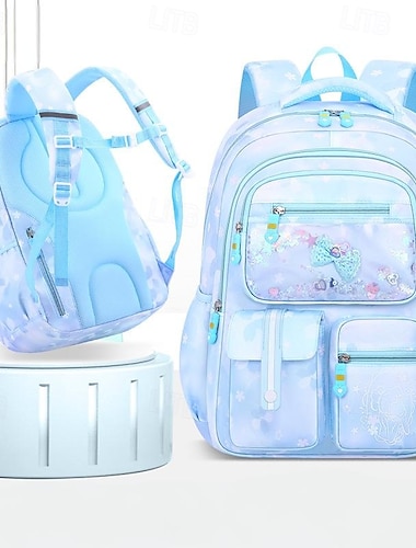 Bambini Ragazzi Ragazze Zaino Zaino Funzionale Scuola Poliestere Regolabile Grande Capacità Leggero Pendente Cerniera Rosa Blu Viola