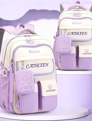  děti Chlapecké Dívčí batoh Školní taška Funkční batoh Školní batoh Bookbag Škola Denní Oxford Nastavitelná Velká kapacita Voděodolný Zip Černá Světlá růžová Rubínově červená
