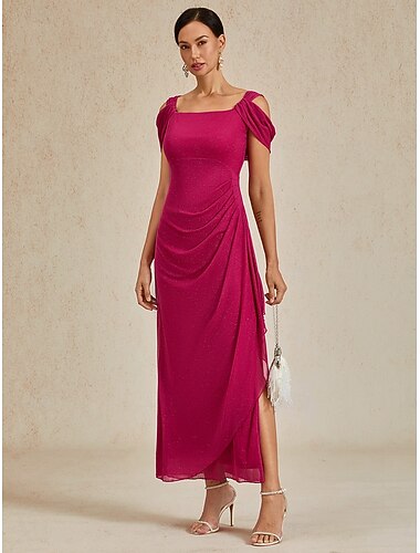  Pentru femei Rochie Maxi Rochie teacă Elegant Petrecere Gril pe Kamado Culoare solidă Fără manșon Pătrat Fucsia Vară