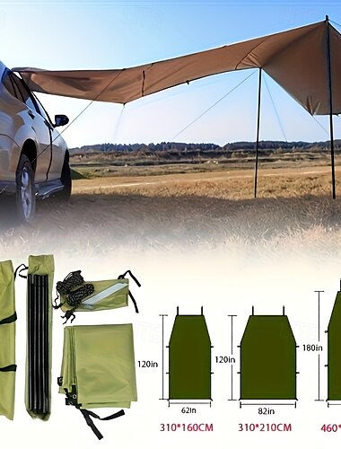  Ett set campingtält med sidoskydd lämpliga för SUV:ar, finns i fyra färger med UV-skyddsfunktion, perfekt som julklapp