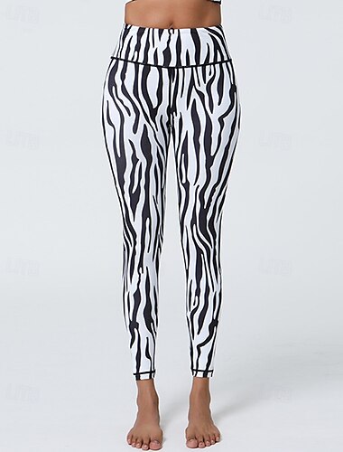  Dame Capri-tights Yoga Leggings Midjekontroll Høy Midje Treningsstudio Treningsklær Pilates Bunner Svart Hvit Oransje Høst sport Sportsklær Tett passform