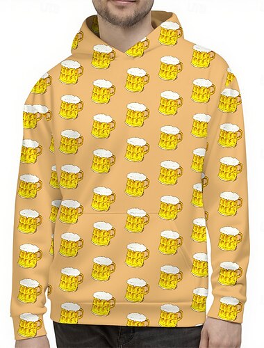  Oktoberfest Birra Felpa con cappuccio Maglione bavarese Monaco Tedesco Grafico Per Per uomo Adulti Carnevale Birra Oktoberfest Stampa 3D Feste Casual Quotidiano