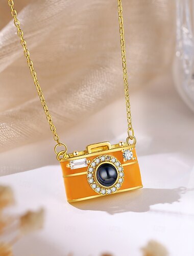  Personalized Photo Projection Necklace  Birthstone Necklace Custom Gift, Camera Projection Necklace with Custom Photo, Perfect Mother's Day, Valentine's, Christmas, Anniversary, Birthday Gift for Mom Wife Girlfriend