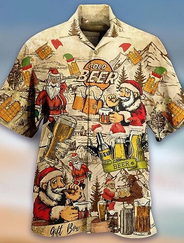  Oktoberfest Birra Camicie Hawaii Camicia Aloha bavarese Monaco Tedesco Grafico Per Per uomo Adulti Carnevale Birra Oktoberfest Stampa 3D Vacanza Feste