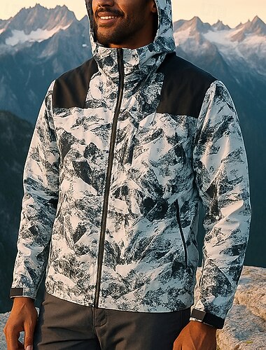  Herren Outdoorjacke Softshelljacke Wanderjacke Außen Wasserdicht Winddicht Wanderoutfits Wanderbekleidung Frühling Herbst Oberteil Camping / Wandern / Höhlenforschung Laufen Schwarz Weiß Grün