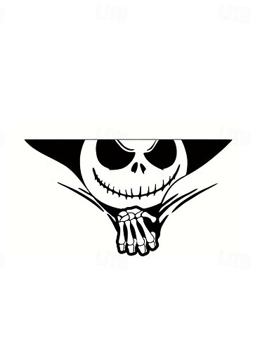  2 Stück Halloween-Autoaufkleber mit Jack Skellington, selbstklebender Vinyl-Aufkleber für Kofferraum, Fenster, Stoßstange, Polyvinylchlorid
