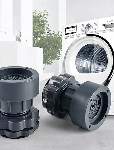  4-częściowy stojak pod pralkę z regulacją wysokości, antypoślizgowe podkładki pod meble, amortyzujące nóżki do lodówki i pralki, podpórka poziomująca, wytrzymały stabilizator