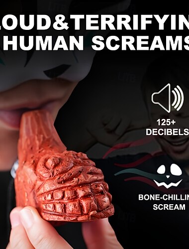  laute aztekische Todespfeife – bis zu 125 Dezibel, realistischer menschlicher Schreiklang, schwarzes Orang-Utan-Design, perfekt für Halloween, Notüberleben und Kostümpartys, Überlebenswerkzeug,