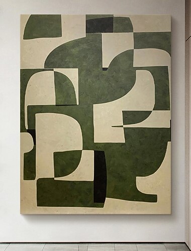  handgemachtes Ölgemälde Leinwand Wandkunst Dekoration moderne abstrakte geometrische Formen Wohnkultur gerollt rahmenloses ungedehntes Gemälde