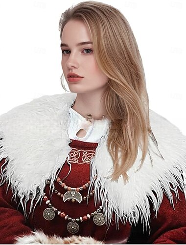  Retro / vintage Średniowieczne Renesansowa Peleryna Szale Kostium ze sztucznego futra Wojownik Wiking Strój na bal maskowy Damskie Wiking Halloween Karnawał Spektakl Impreza LARP Doroślu Szal Na